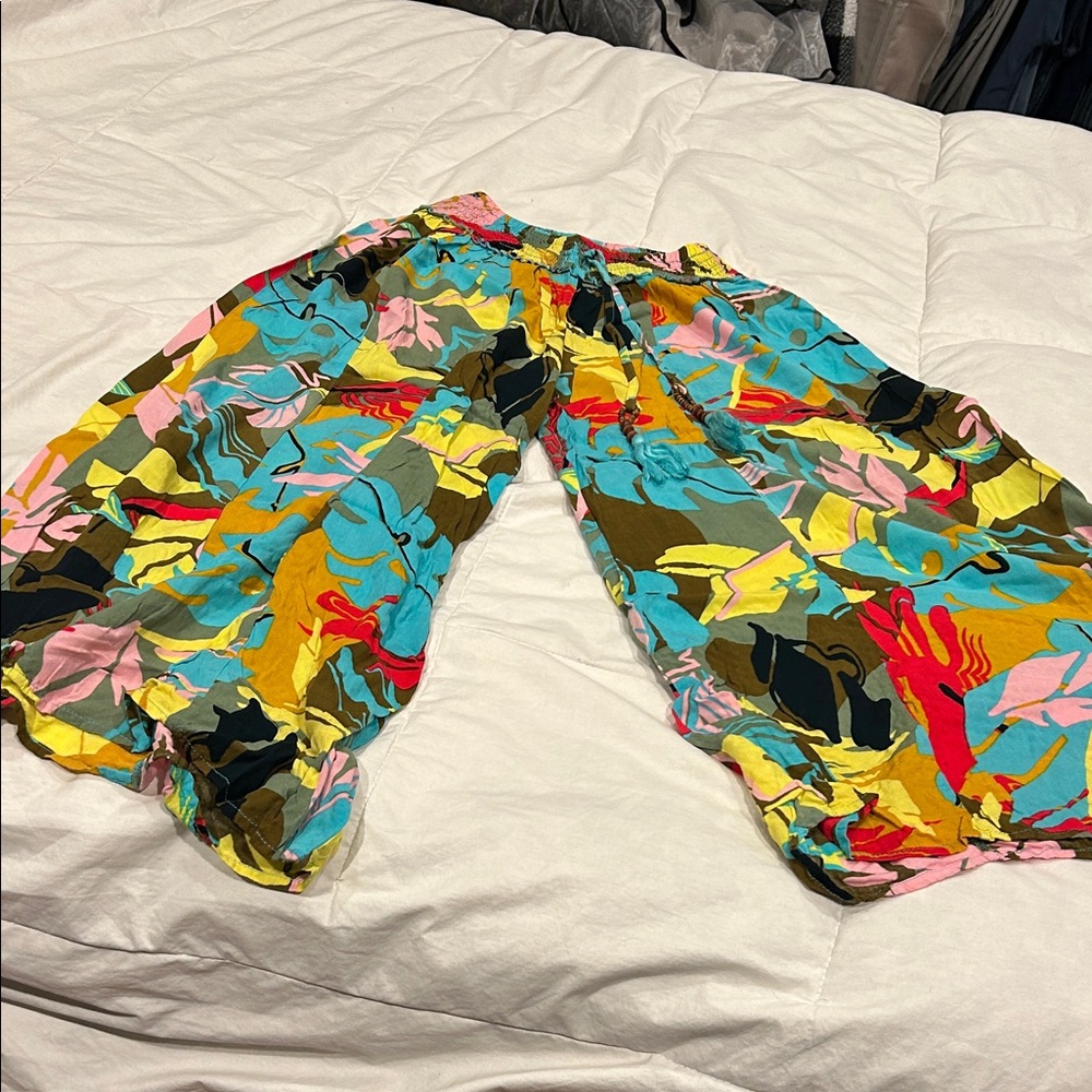 Colorful Abstract Print Pants